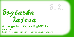 boglarka kajcsa business card